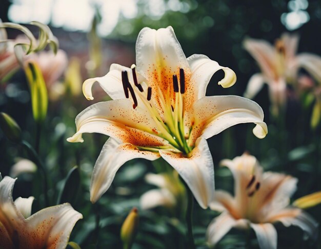 Una flor de lirio blanco