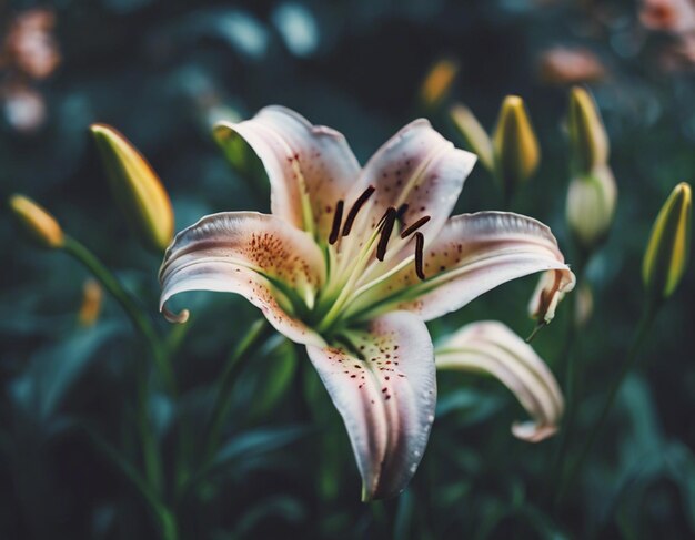 Una flor de lirio blanco