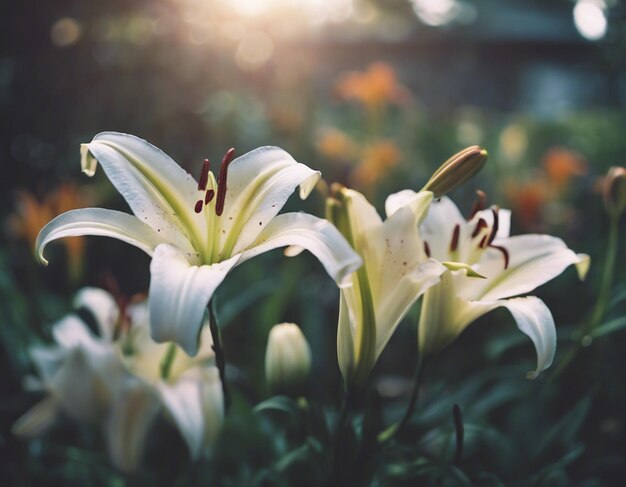 Foto una flor de lirio blanco