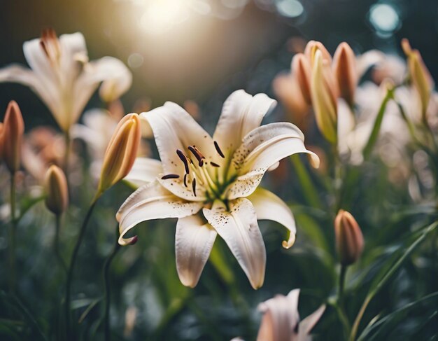 Una flor de lirio blanco