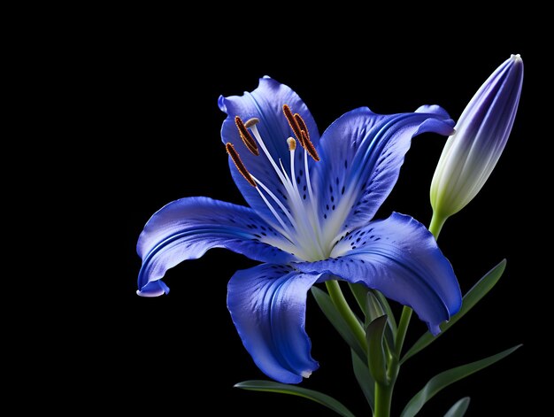 Foto flor de lirio en el fondo del estudio flor de lirio individual hermosas imágenes de flores