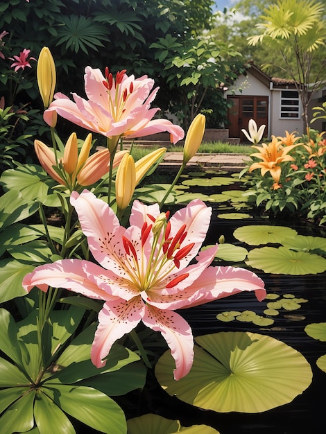 flor de lirio en el jardín