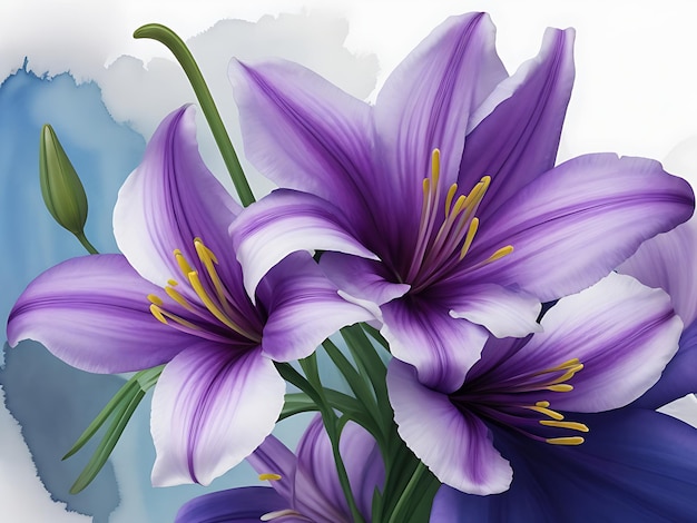 Flor de lirio morado clipart