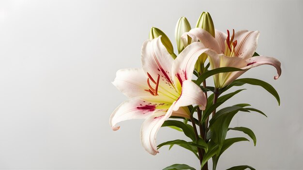 Foto la flor del lirio de pascua exhibida en elegancia aislada sobre un fondo blanco