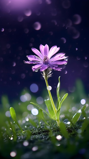 Una flor bajo la lluvia