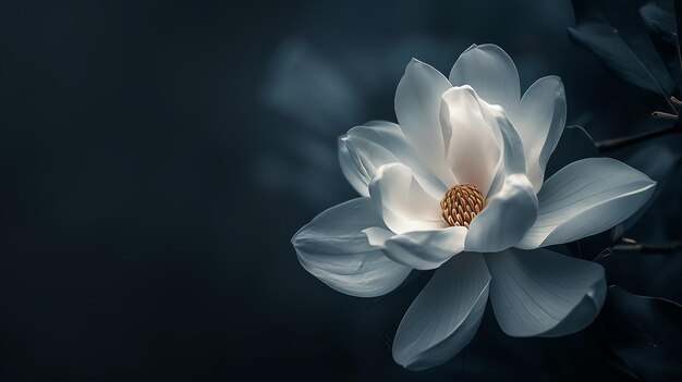 una flor de loto blanca con la luz en ella