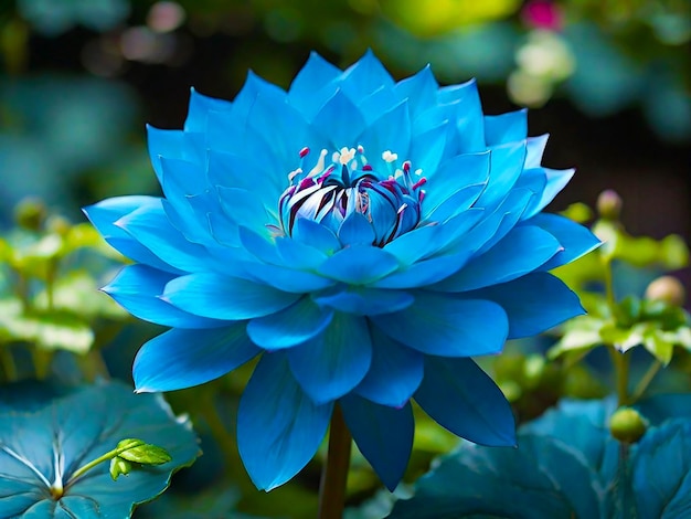 Foto flor de loto de color azul