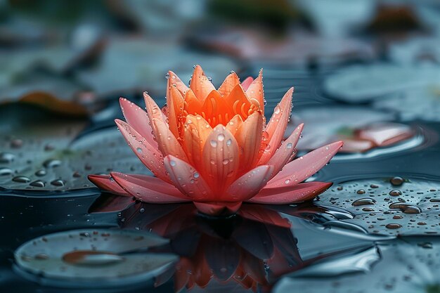 La flor del loto florece con el despertar espiritual en el arco de Purnima