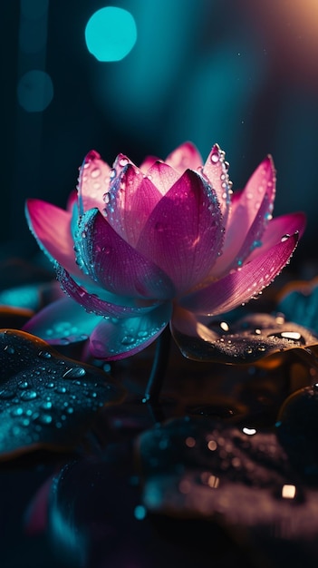 Flor de loto en la oscuridad