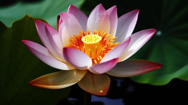 Una flor de loto rosa con la palabra lotus en ella