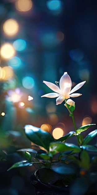 Foto una flor con la luz detrás de ella