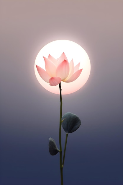 Una flor con una luz de fondo