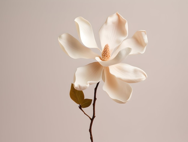 La flor de magnolia en el fondo del estudio, la flor de magnalia sola, hermosas imágenes de flores.