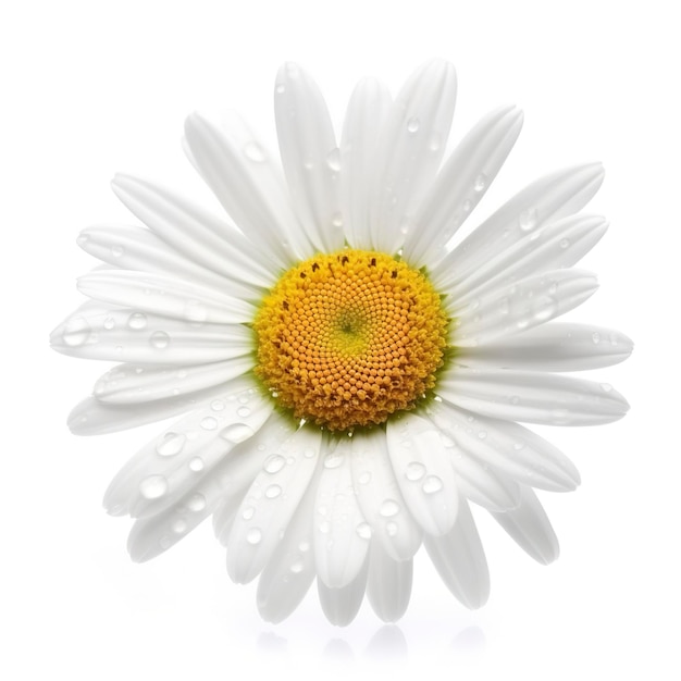 Flor margarida isolada no fundo branco como elemento de design de pacote gerar ai