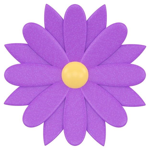 Flor de margarita púrpura con el centro amarillo