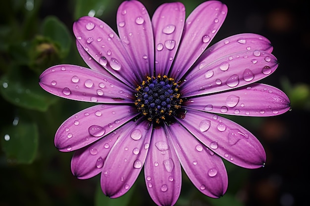 Flor de margarita púrpura de la especie Osteospermum