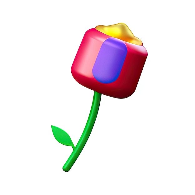 Flor minimalista en 3D