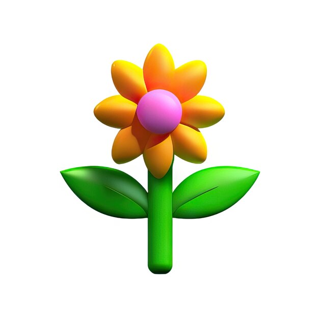 Foto flor minimalista em 3d