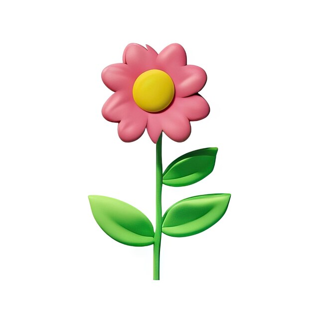 Flor minimalista em 3D