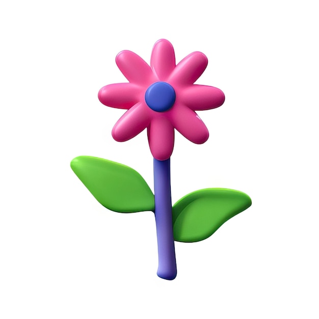 Flor minimalista em 3d