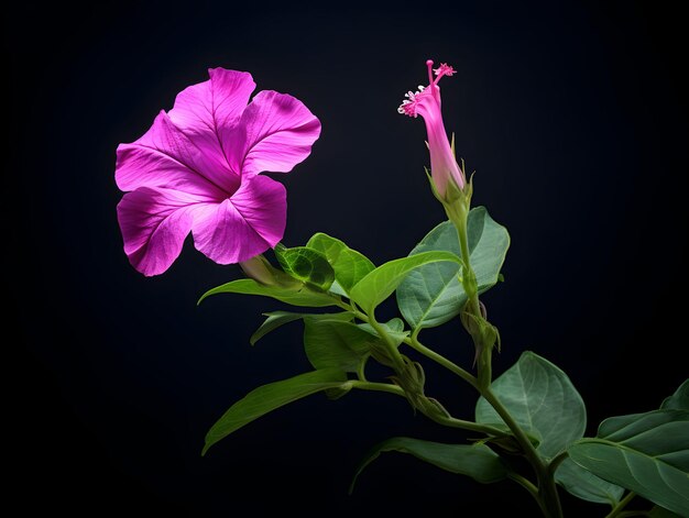 Foto la flor de mirabilis jalapa en el fondo del estudio, la flor de mirabis jalapa, una hermosa imagen de flor.