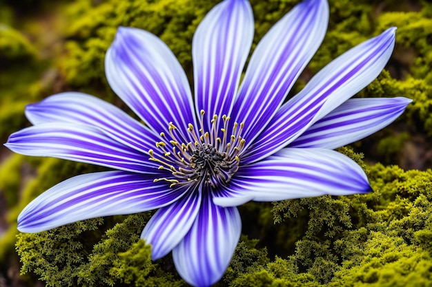 Flor morada y blanca oscura