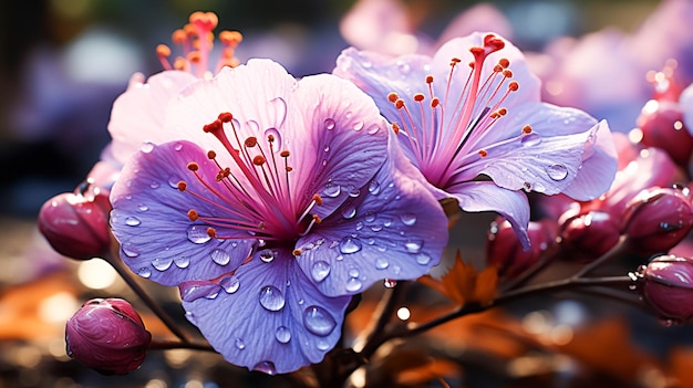 Flor morada flor en la naturaleza cerca de pétalos frescos