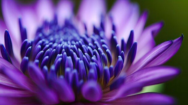 Una flor morada con la palabra "en el centro".