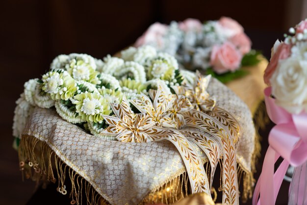 Flor na festa da cerimônia de casamento