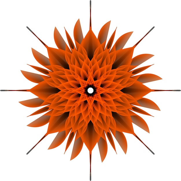 Foto flor naranja por diseño mandala