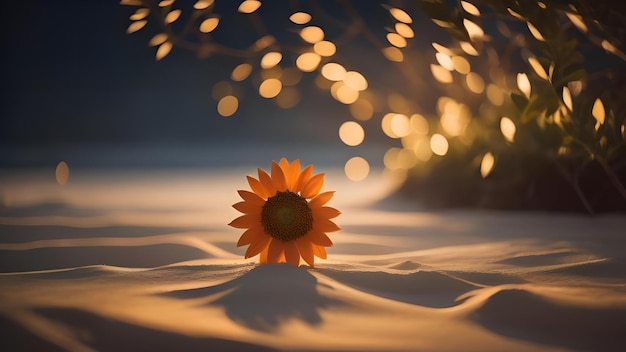 Flor de naranja en el fondo del mar y bokeh generativo ai