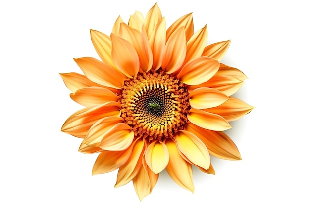 La flor de naranja sobre un fondo blanco.