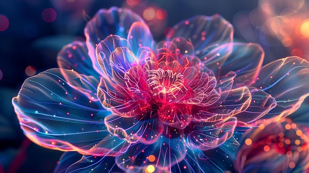 una flor con el nombre del artista en ella