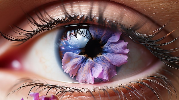 Foto flor de ojo y iris