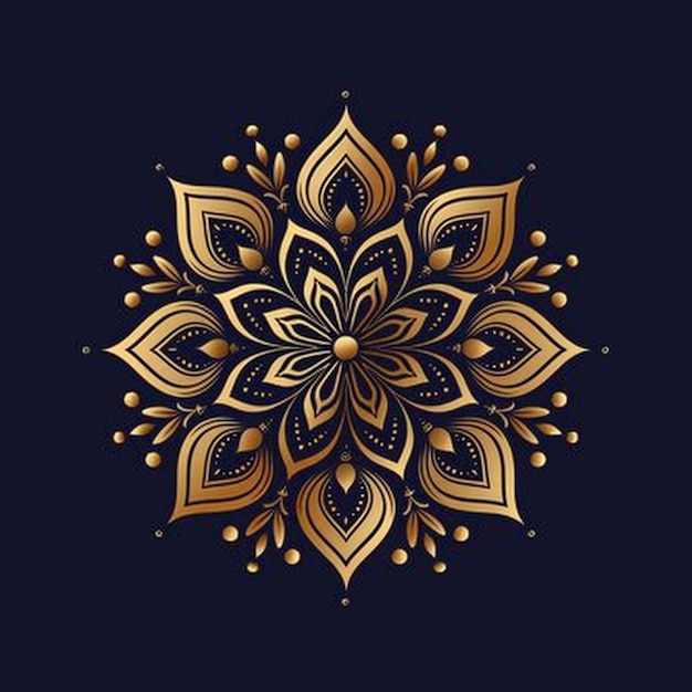 flor de oro sobre un fondo negro