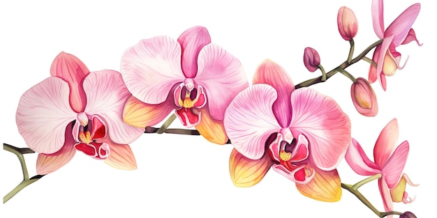 flor de orquídea en acuarela