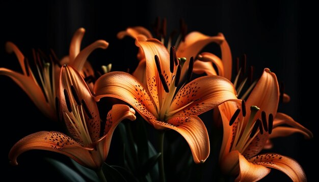 Foto una flor de orquídea rosa vibrante que simboliza el romance generado por la inteligencia artificial