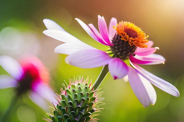 Una flor con la palabra "h" en ella