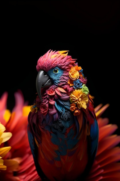 flor papagaio colorido