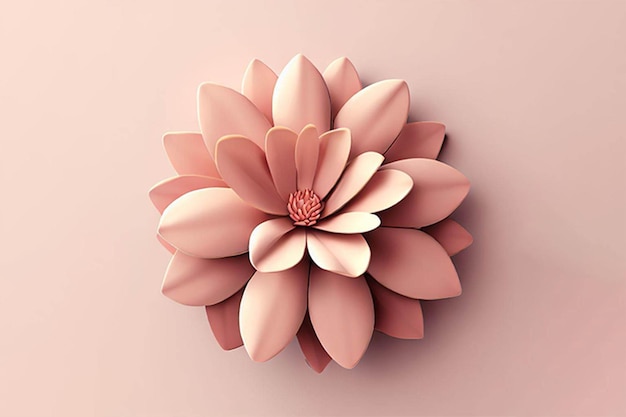 Flor de papel con fondo rosa