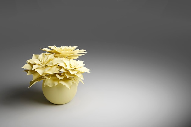 Flor de pascua blanca Euphorbia pulcherrima planta 3d render