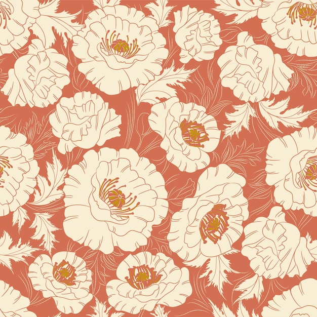flor de peonía sin costura