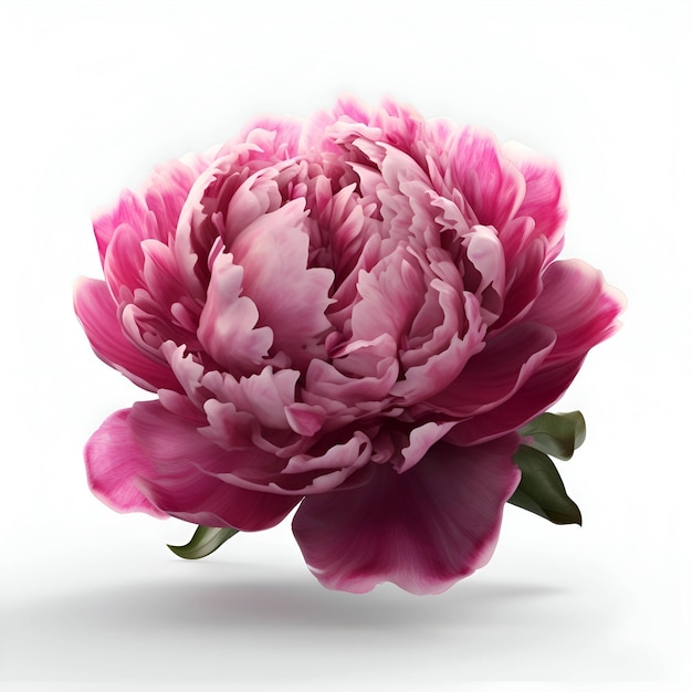 Flor de peonía rosa aislada sobre fondo blanco Trazado de recorte incluido
