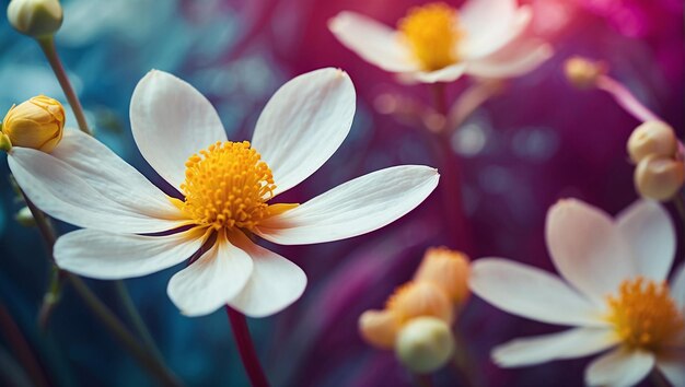 Foto una flor con pétalos blancos