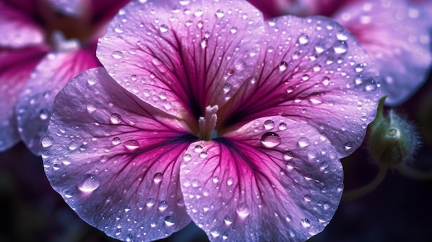 Flor de petunia IA generativa bellamente florecida