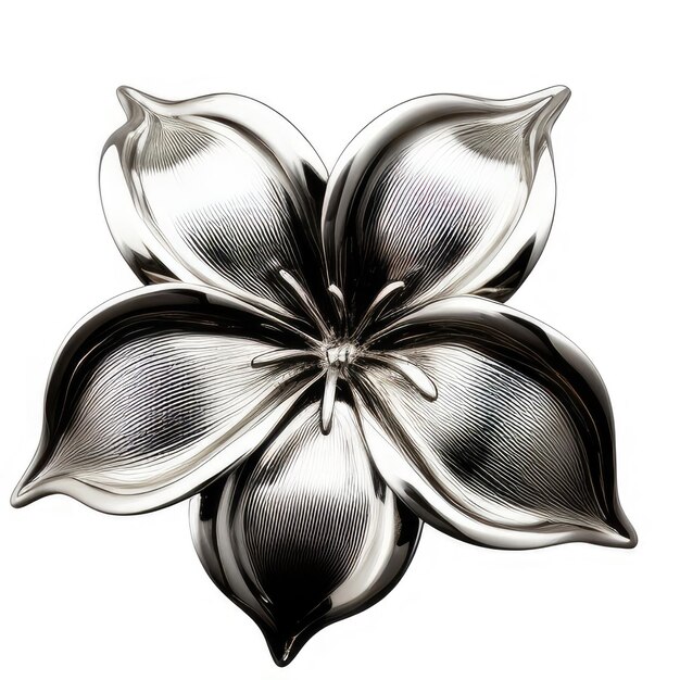 Flor de plata ilustración tulipán clip art boceto flor fondo blanco