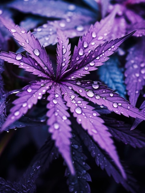 flor púrpura en la lluvia