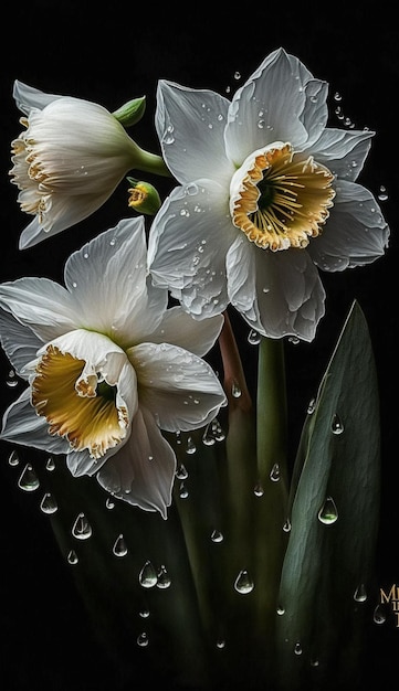 Una flor que está bajo la lluvia.