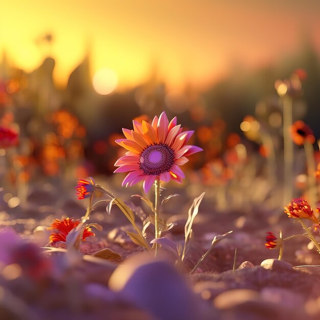 Una flor que está en medio de un campo.