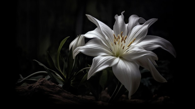 Una flor que está en la oscuridad